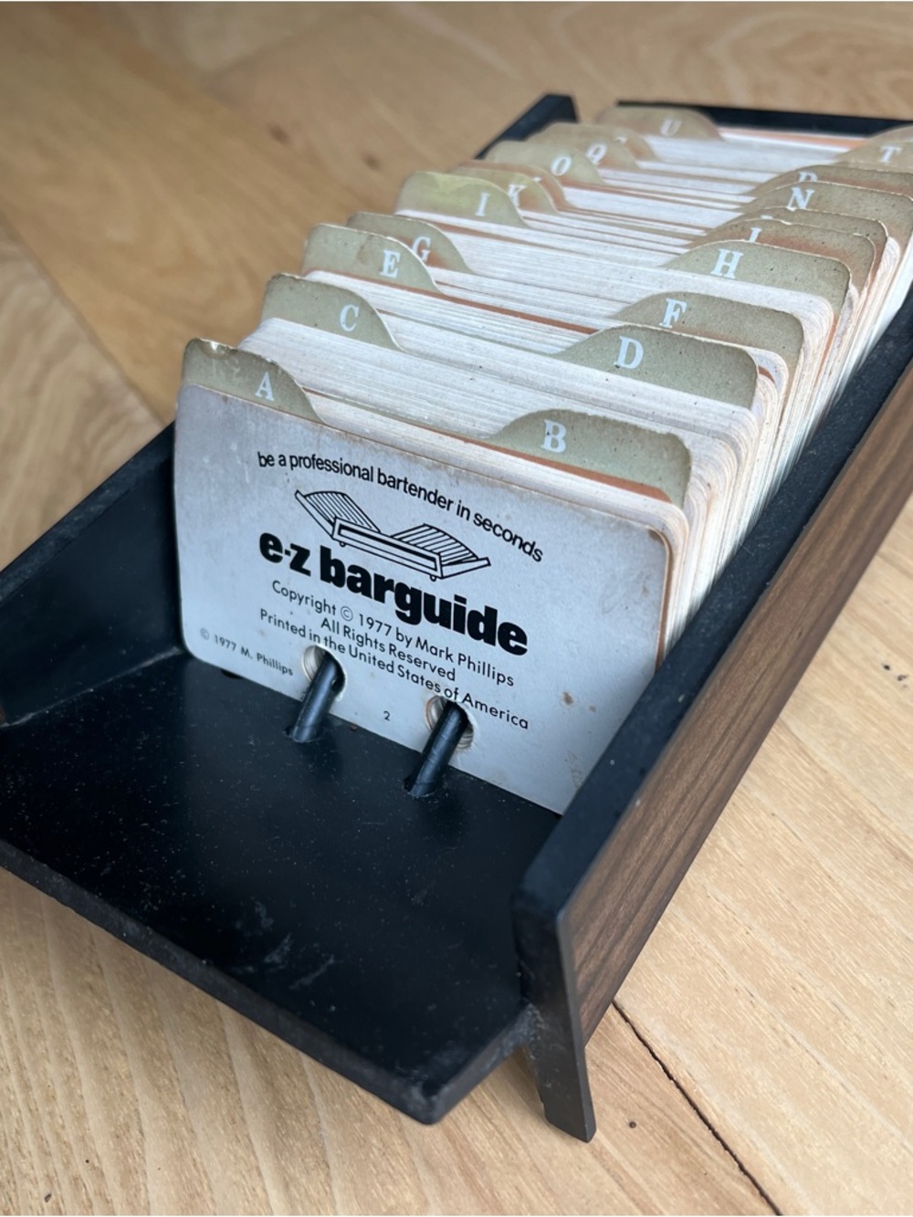 vintage "E-Z Barguide" recipe card holder from 1977